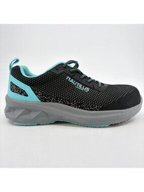 Nautilus Springwater Womens Size 7D Black Blue Composite Toe Safety Work Shoes